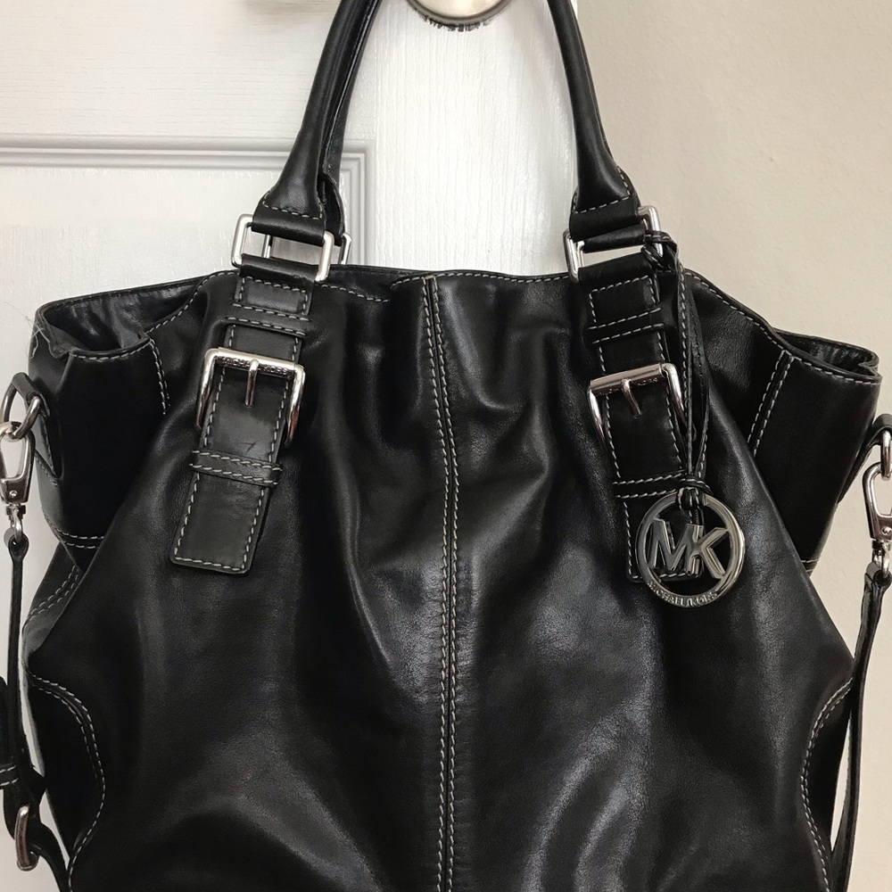 Michael Kors Black Leather Shouler Bag